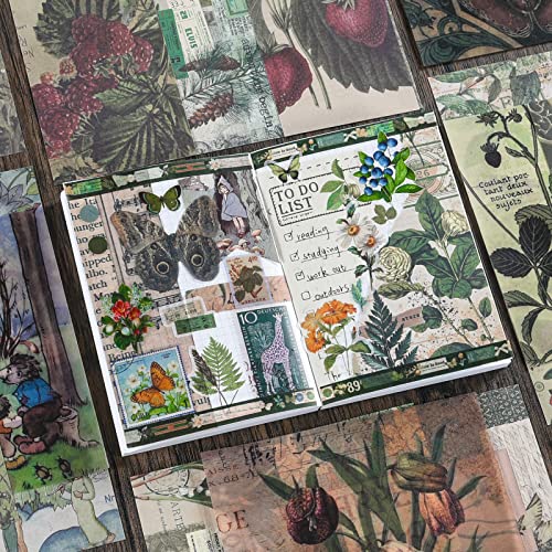 Scrapbook Supplies Kit, Vintage Junk journaling Supplies, Scrapbooking Kit - color: Botanical