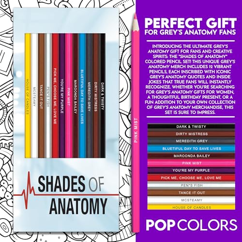 Anatomy Palette Colored Pencils, 12 Soft Core Gift Set - style: Grey's Anatomy