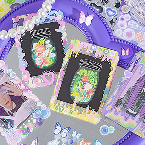Doraking 50 Sheets Laser Sticker Book for Arts Craft Scrapbook - style: B