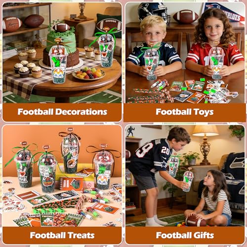 LiYiQ 24 Set 247 Pcs Football Party Supplies Return Gifts for Party, Student Stationery Gifts from Teacher Rewards Prizes, Pencil Erasers Notebooks Stickers for Football Classroom Birthday - style: Football