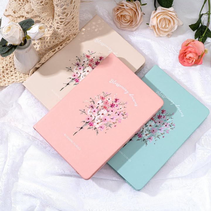 MINICAGIE Lined Floral Journal Notebook for Women 192 Pages A5 - color: Pink