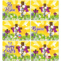 Happy Easter Placemats Set of 6 He is Risen Plastic Table Mat 17×13×0.04in - style: Religious Easter