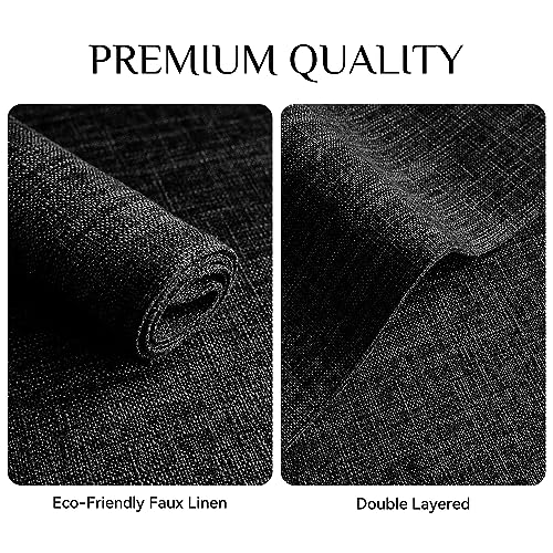 Softalker Faux Linen Cloth Placemats Set of 6-12 x 18 Inch, Black - color: Black, size: 6pc