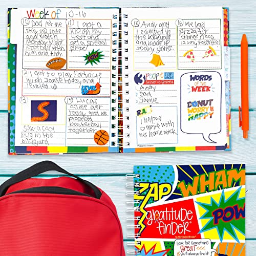 Denise Albright Gratitude Finder® 52 Week Non-Dated Journal for Boys with 177 Totally Cool Hand-Illustrated Stickers (Go Team) - color: Go Team Gratitude Finder Journal