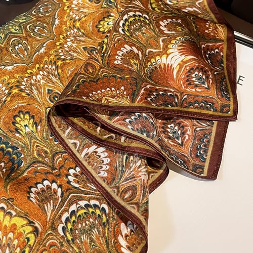 100% Mulberry Silk Neck Scarf for Women Square Neckerchief – 21 inch - color: Copper