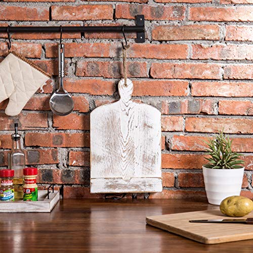 MyGift Recipe Book Holder, Whitewashed Wood Cutting Board Style Cookbook Holder, Wooden Book Stands for Display - color: Whitewashed