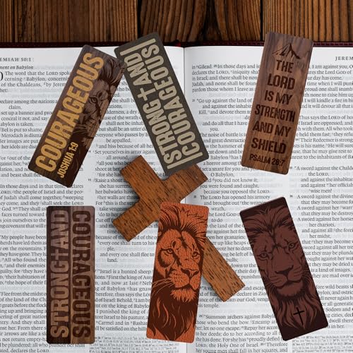 Christian Bookmarks for Men, Bible Verse Lion Scripture Book Marks - style: Man of God
