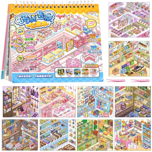 10Pcs Big Size 3D Stickers Scene Book Scenes Stickers - color: Multicolor 2