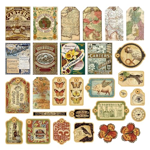 PRSTINCOL 116Pcs Vintage Stickers - Junk Journal Supplies - Waterproof Cute Aesthetic Stickers for Adults, Water Bottles, Planners - Durable Sticker Pack - style: carters