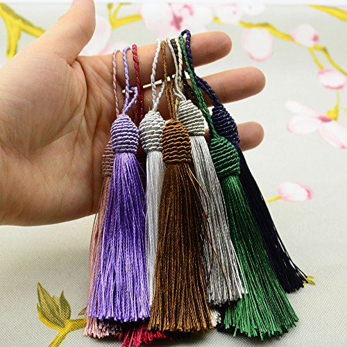 20pcs 6 Inch Silky Tassels with Chinese Knot for DIY Crafts(Mixed 10) - color: Mixed10