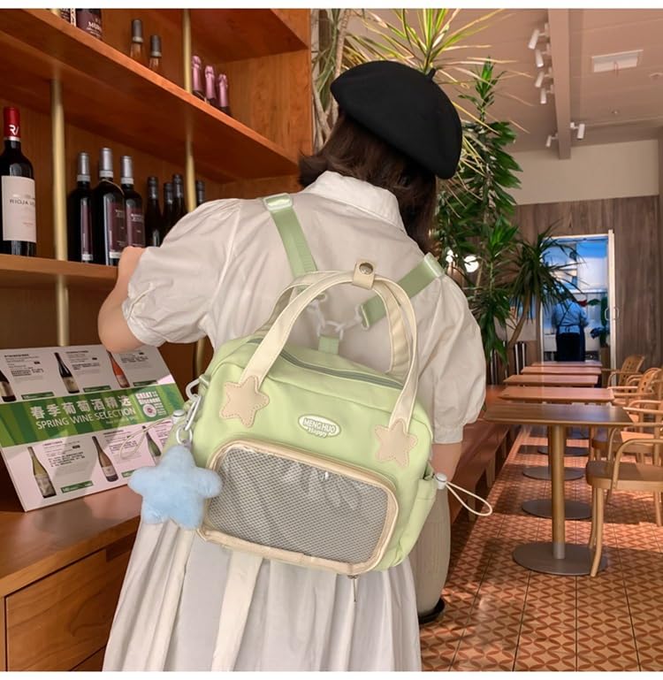 Japanese Ita Backpack Cute Bags Kawaii Y2K Bags Crossbody Purse Messenger Bags for Women Shoulder Bag Tote (Green) - color: Green