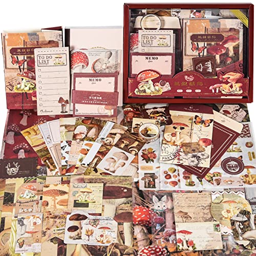 Scrapbook Supplies Kit, Vintage Junk journaling Supplies, Scrapbooking Kit - color: Mushroom