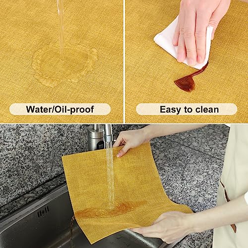 Homaxy PU Faux Leather Placemats for Dining Table, Set of 6, Yellow - color: Yellow