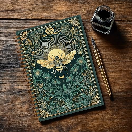 Journaling Notebooks for Women, Magical Bee Goddess Notebook - Vintage Notebook Gifts, A5 Spiral Journal Notebook Office Supplies Gifts for Women Birthday Christmas (BEE) - color: BEE
