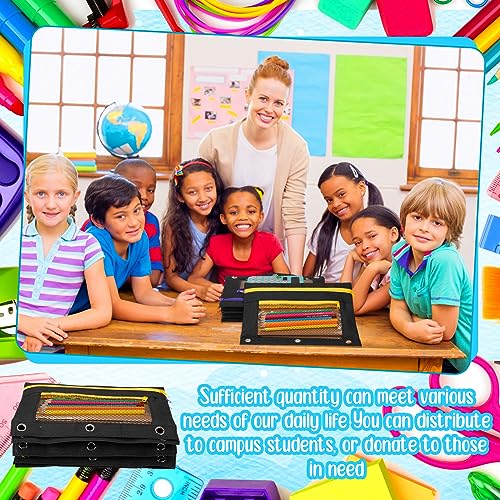Zhehao 100 Pcs Classroom Binder Pencil Pouches, Novel Black, 2 Zipper - color: Novel Black, style: 2 Zipper