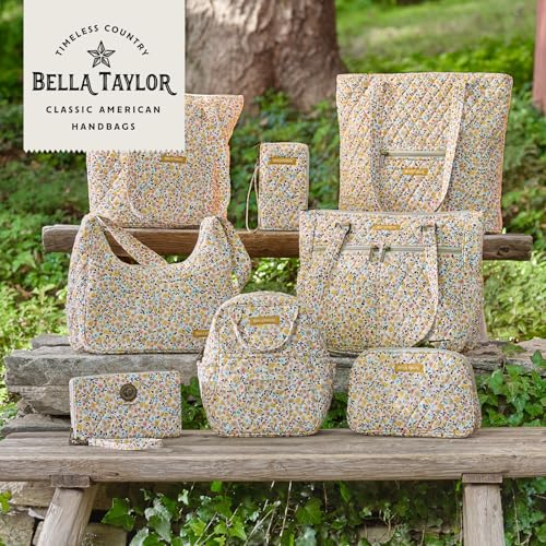 Bella Taylor Small Tote, Quilted Shoulder Bag for Women - color: Prairie Meadow