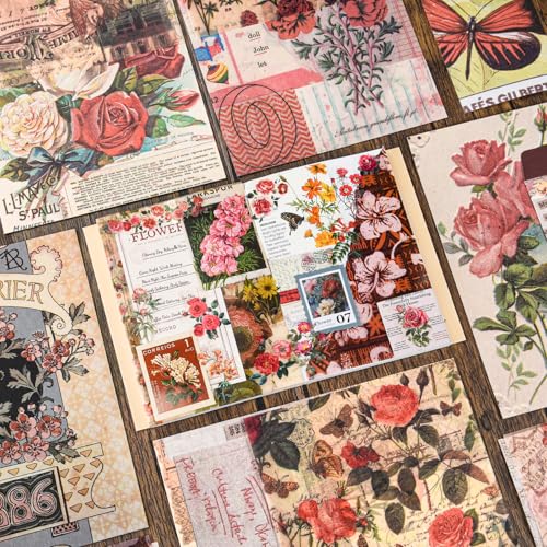 Scrapbook Supplies Kit, Cottagecore Aesthetic Junk Journal Scrapbook Kit - color: Letter from Flowers