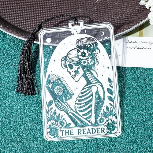 Clear Acrylic Female Skull Reading Page Marker Bookmark
