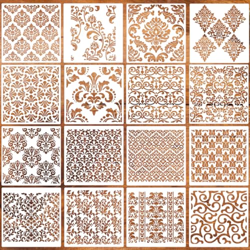 Damask Stencil Damask Stencils for Painting 6inch - style: Damask
