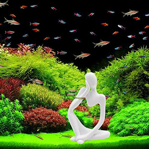 Thinker Statues and Sculptures, Resin Thinker Statue Ornaments, Abstract Style Sculptures, Housewarming Gifts, Housewarming Decorations, Living Room Dining Desk Decorations (White Right, Small) - color: White Right, size: Small
