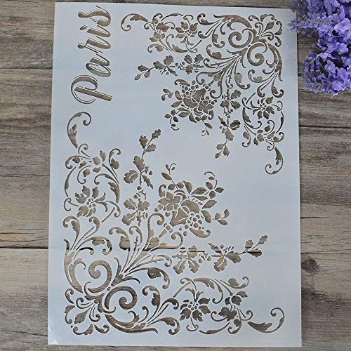 DIY Decorative Flower Mandala Stencil Template for Painting on Walls Furniture Crafts (A3 Size) - size: A3 Size