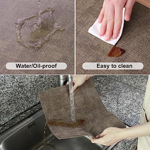Homaxy PU Faux Leather Placemats for Dining Table, Set of 6, Dark Brown - color: Dark Brown
