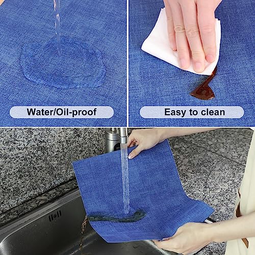 Homaxy PU Faux Leather Placemats for Dining Table, Set of 6, Sea Blue - color: Sea Blue