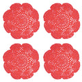 Phantomon 8 Inch Doilies Crochet Round Lace Doily Handmade Placemats 100% Cotton Crocheted Coasters, Pack of 4 (Orange) - color: Orange