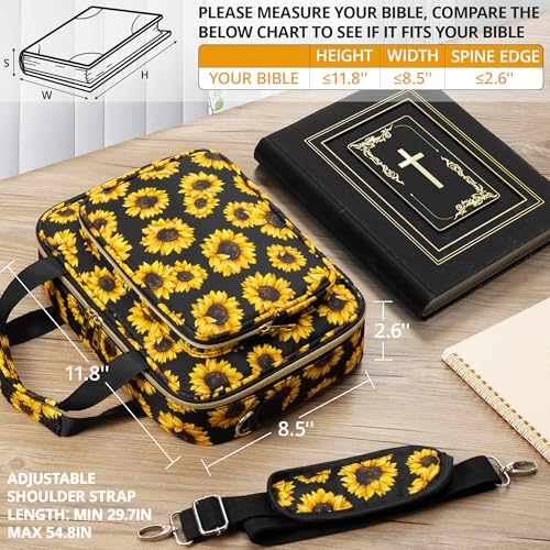 Bible Cover Case for Women, Large Bible Bag w/Study Supplies Journaling Kit