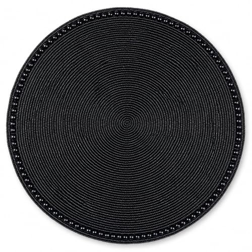13" Round Glass Beaded Placemats - 2 Pack Table Mats Chargers for Dinner Plates, Plate Chargers Boho Luxurious Elegant Décor for Dining Table, Events & Parties (Black) - color: Gold Ivory, size: Set of 2