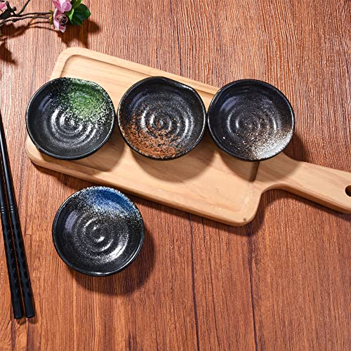 Ceramic Dipping Bowl Set of 4, 3.15 Inch Porcelain Small Sauce Dishes - color: QK