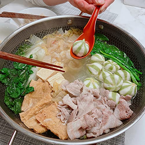 JapanBargain 2397x6, Set of 6 Asian Soup Spoons with Hook Japanese Chinese Spoons Rice Pho Noodle Soup Spoons Wonton Spoons, Red/Black - color: Red/Black