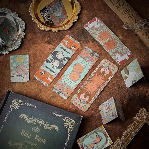 Chinco 10 Pcs Tarot Magnetic Bookmarks Christmas Magnet Page Marker Assorted Book Marker Set Journal Bookmark for Christmas Reading Gift