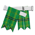 Kilt Flashes for Men with Heavy Buckle Adjusters, Plain & Tartan Kilt Sock Flashes. - color: American Green