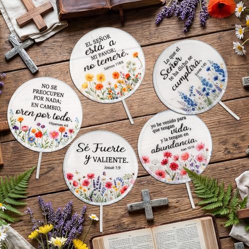 R HORSE 50Pcs Spanish Christian Fans Bulk Wildflower Folding Handheld Fan - color: Spanish Wildflower