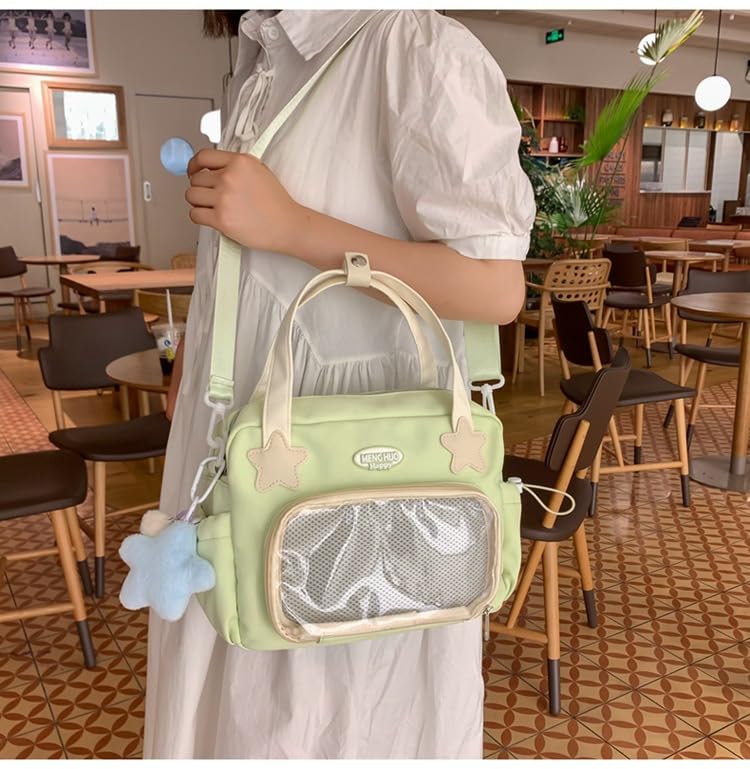 Japanese Ita Backpack Cute Bags Kawaii Y2K Bags Crossbody Purse Messenger Bags for Women Shoulder Bag Tote (Green) - color: Green
