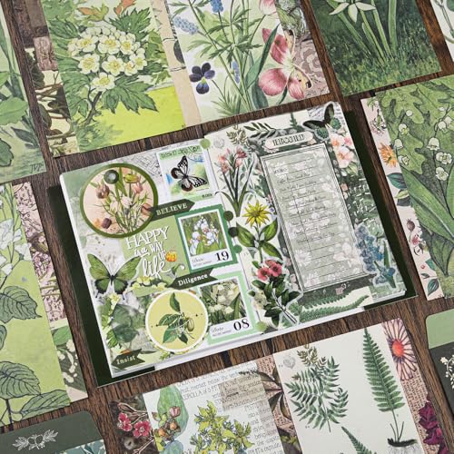 Scrapbook Supplies Kit, Vintage Junk journaling Supplies, Scrapbooking Kit - color: Plants Paradise