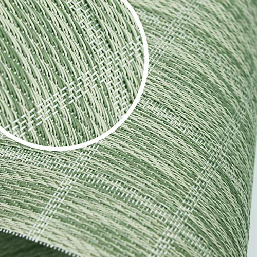 Woven Placemats Set of 4 Vinyl Heat-Resistant Table Mats Washable Kitchen Placemats for Dining Room (Grass Green) - color: Checkered: Green, size: 4 Placemats