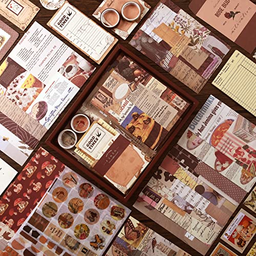 Scrapbook Supplies Kit, Vintage Junk journaling Supplies, Scrapbooking Kit - color: Cocoa Vintage