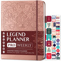 Legend Planner PRO Weekly & Monthly, Large Undated, 7”x10”, Rose Gold - color: Rose Gold, Debossed