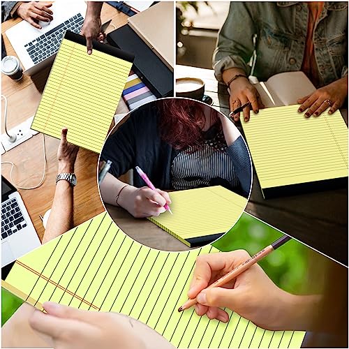 4 Pack Yellow Legal Pads 8.5x11 Wide Ruled Yellow Notepad 8.5x11 Note Pads - color: Yellow 4