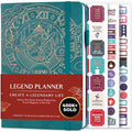 Legend Planner Undated, Weekly & Daily Goal Journal, A5 Dark Teal - color: Dark Teal Gold (Undated), size: A5 (5.5'' x 8.3'')