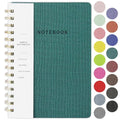 Spiral Notebook-5.75" x 8.125" College Ruled Journal with Inner Pockets and 160 Pages,PU Leather Cover Business Journal, Twin-Wire Binding Notebook Perfect for Office & Home School Supplies Green - color: 004-Green-1pack, size: A5-160 pages