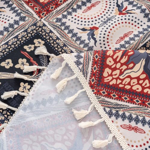 Boho Tablecloth for Dining Tables, Geometric Diamond Pattern Cover - color: A20, size: 86" x 59" (Rectangular)
