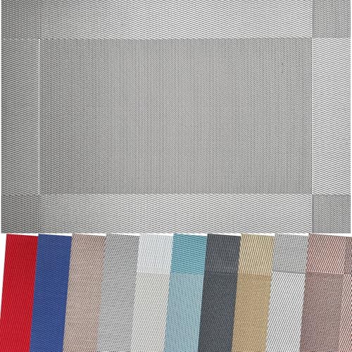 Vinyl Placemats Heat-Resistant Table Mats Washable Easy Clean Plastic Placemats for Dining Table Set of 6 (Gray) - color: 01: Gray, size: 6 Placemats