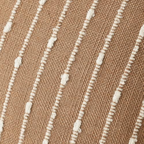 Foindtower Decorative Striped Boucle Throw Pillow Cover 18x18 Rust Tobacco - color: Tobacco, size: 18" x 18" (Pack of 2)