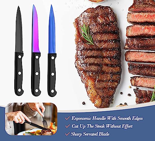 Portable Reusable Travel Utensils Silverware With Case, Camping Cutlery Set, Chopsticks and Straw, Flatware With Case, Stainless Steel Top (Blue) - color: Blue