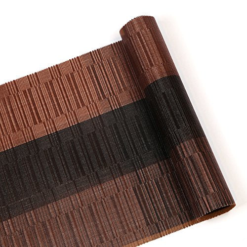 SHACOS Table Runners Woven Vinyl Table Mats 12x54 inch for Kitchen Dining Table Non Slip Washable, Ombre Coffee Black - color: Ombre Coffee Black, size: Table Runner 12 x 54 inch