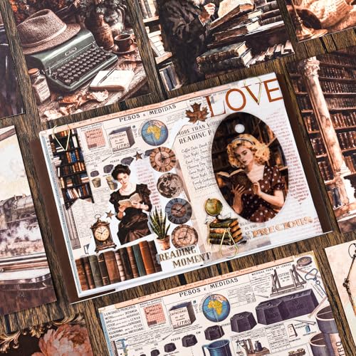Scrapbook Supplies Kit, Cottagecore Aesthetic Junk Journal Scrapbook Kit - color: Whispering Pages