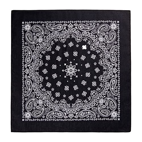 Every-ville Cotton Bandana Handkerchief for Men & Women, 3 Pack - color: Black
